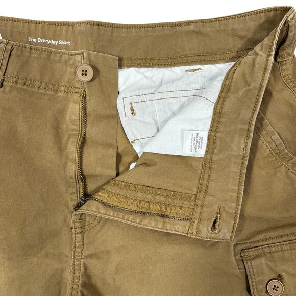 Dad Cargo Shorts Mens 38" Khaki Brown Stretch Elastic Comfort Waistband Pockets - Picture 4 of 9